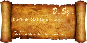 Duffek Szilveszter névjegykártya
